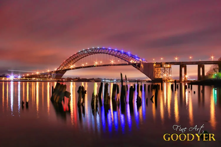 Bayonne Bridge at night - fine art - learn long exposure photography Bayonee bridge at night long exposure